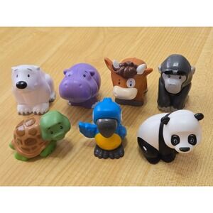 Fisher Price Little People Animal Figures Lot of 7 Panda Gorilla Polar Bear
